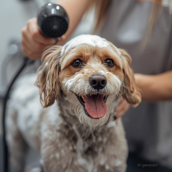 Baden, Shampoonieren, Föhnen